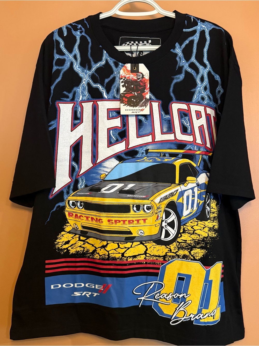 Reason x Dodge SRT Hellcat Men’s Graphic Tee Large Streetwear NWT